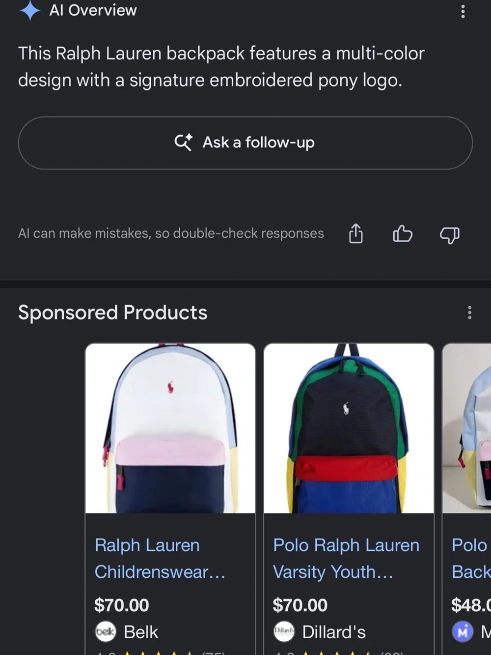 Ralph Lauren Bookbag and matching insulated Lunchbox